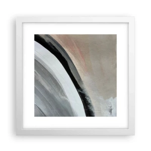 Poster in een witte lijst - Compositie: boog van zwart en grijs - 30x30 cm