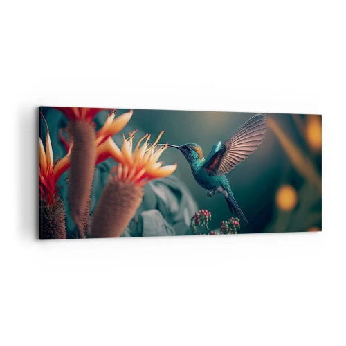 Schilderen op canvas - een werkelijk kleurrijk leven - 100x40 cm