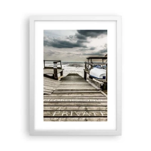 Poster in een witte lijst - Middernacht strand - 30x40 cm