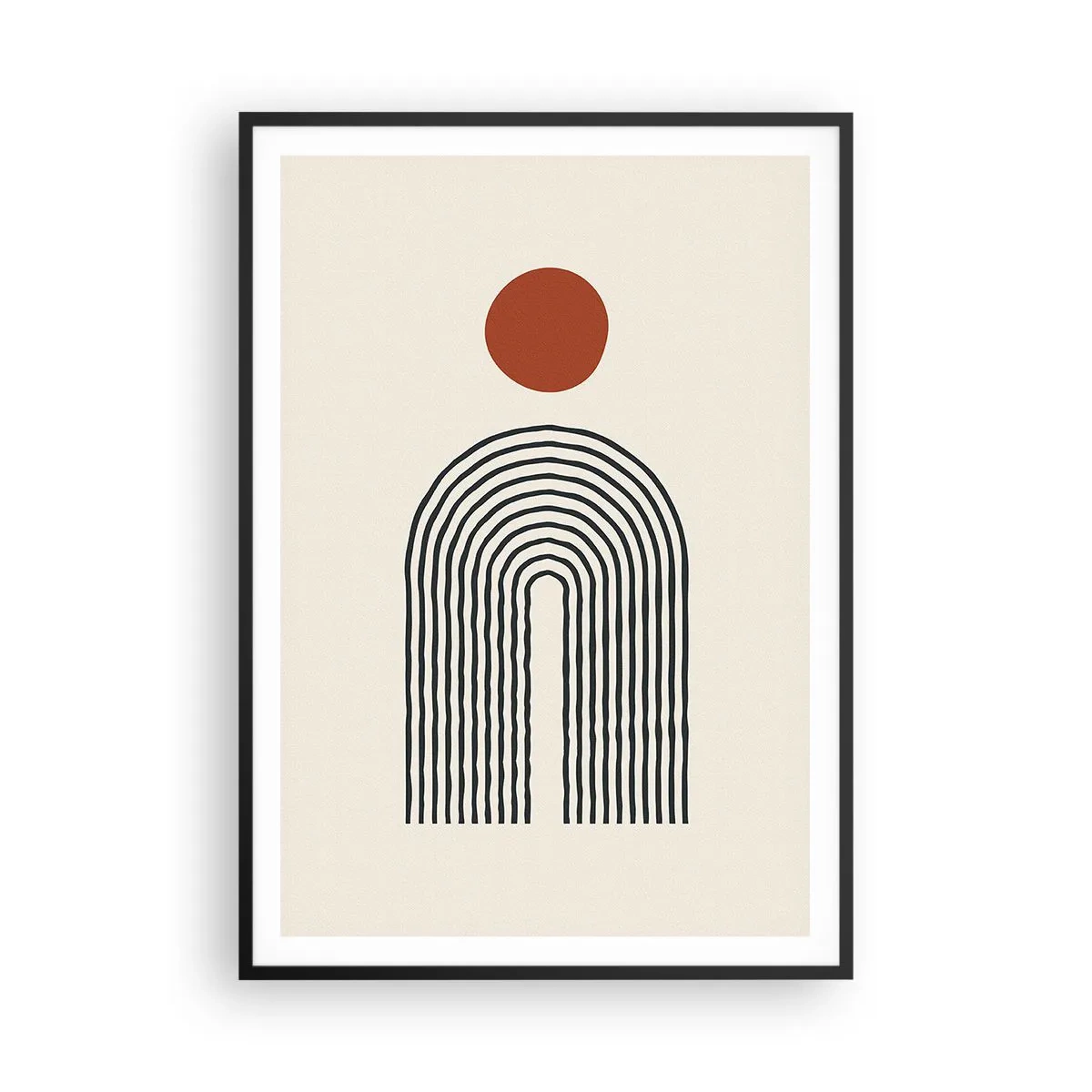 Poster in een zwarte lijst - Magnetisme van vormen en kleuren - 70x100 cm