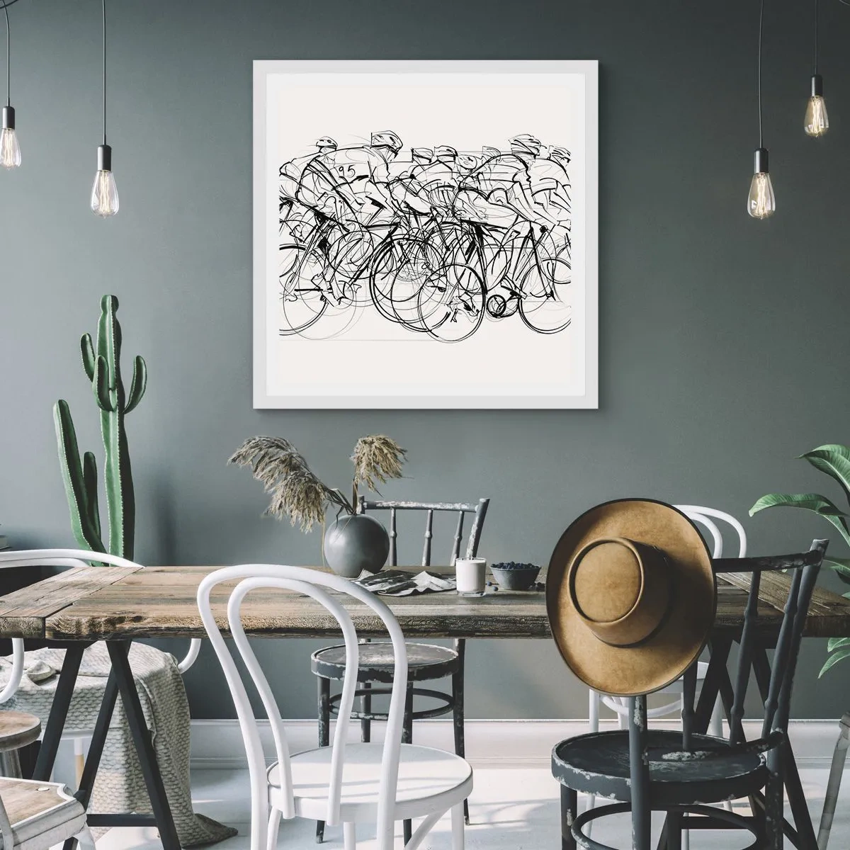 Poster in een witte lijst - Samen als team - 40x40 cm