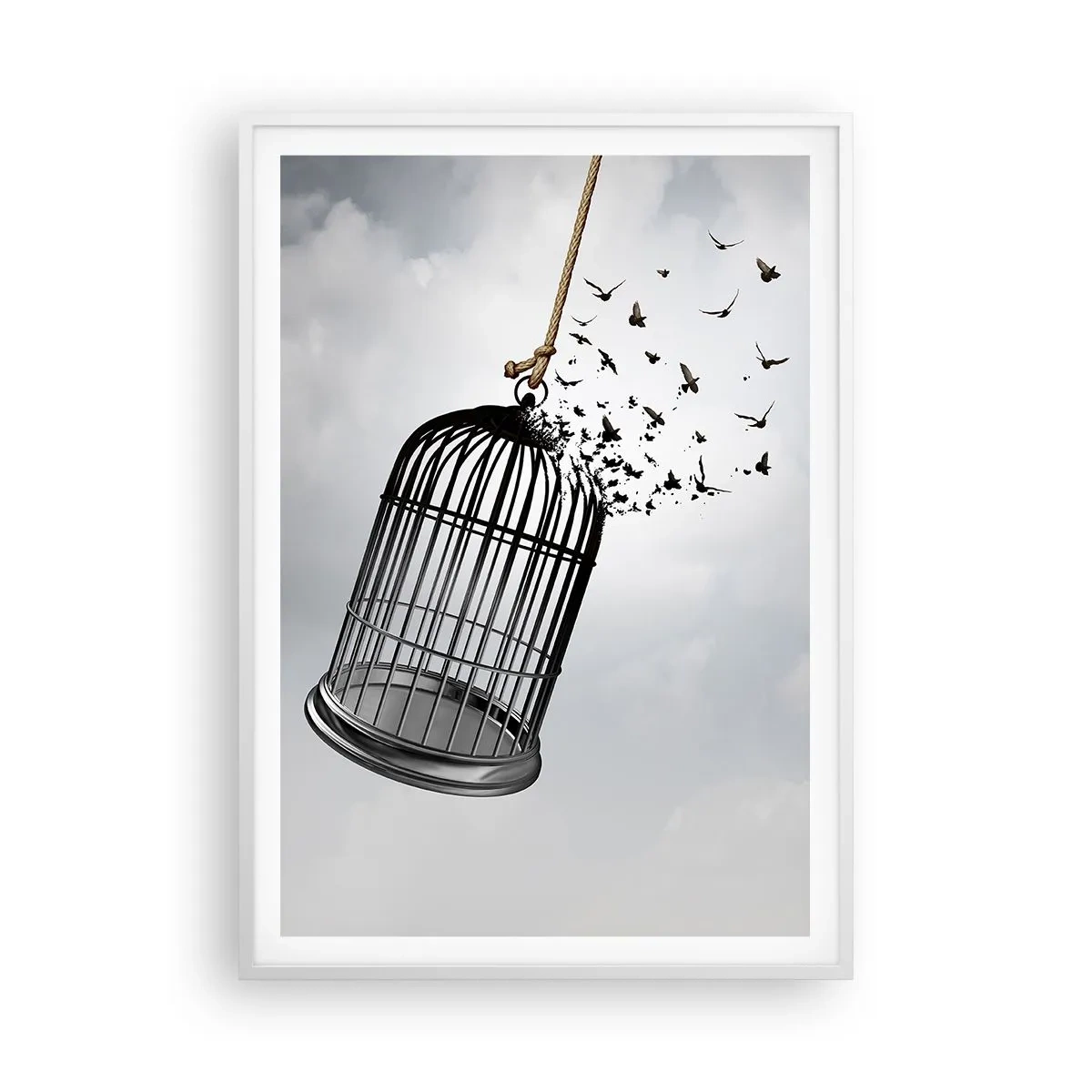 Poster in een witte lijst - Geloof ... Hoop ... Vrijheid! - 70x100 cm