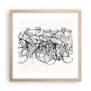 Een poster in een licht eiken lijst - Samen als team - 40x40 cm