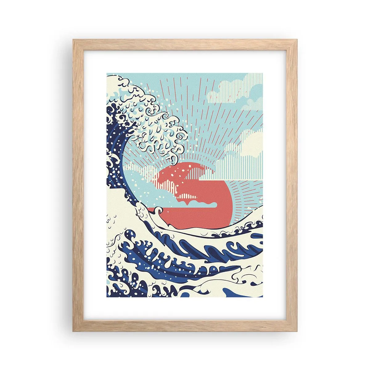 Een poster in een licht eiken lijst - Van Japanse inspiratie - 30x40 cm