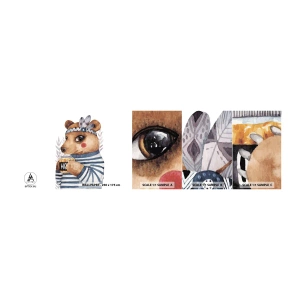 Fotobehang Monster Zelfklevend Deluxe Sticker - Zoete beer - Abstractie, Voor kinderen, Beer - 100x30 cm