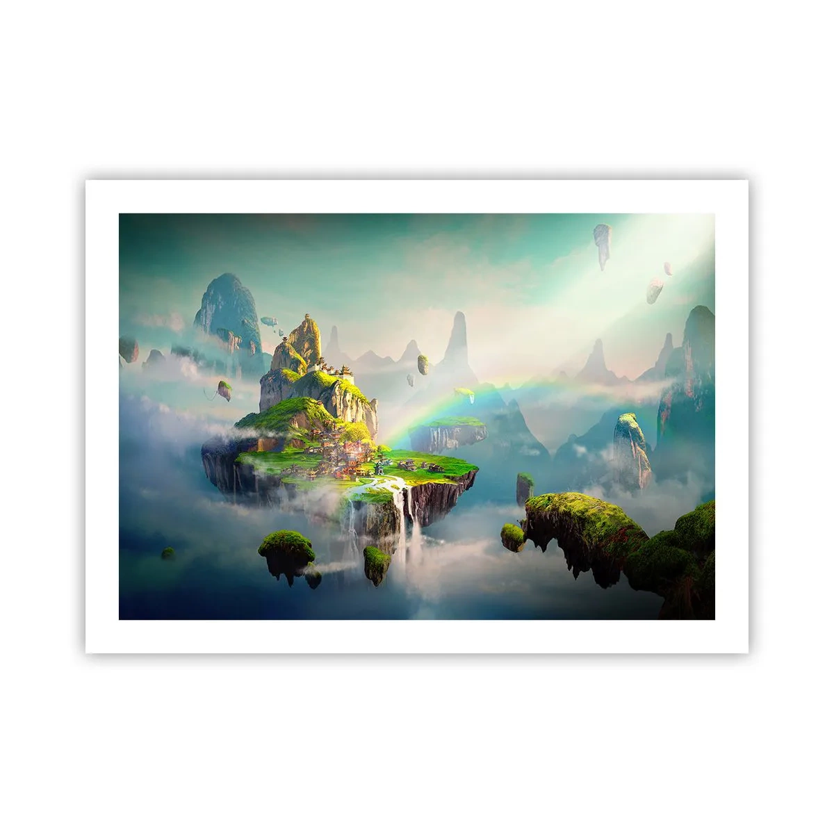 Poster - Midden in de lucht - gelukkige eilanden - 70x50 cm