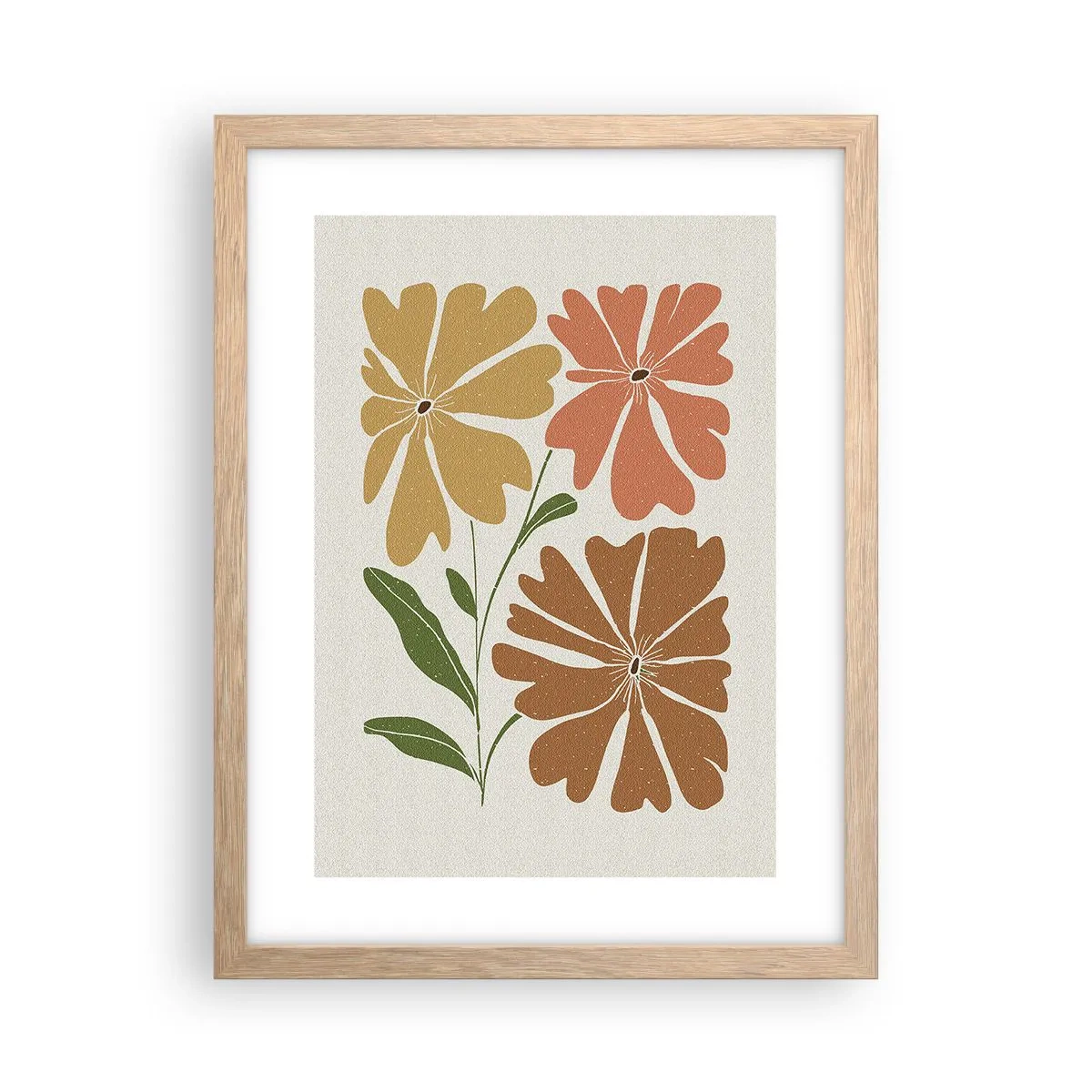 Een poster in een licht eiken lijst - Natuur en geometrie - 30x40 cm