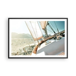 Poster in een zwarte lijst - Onder vol zeil - 91x61 cm