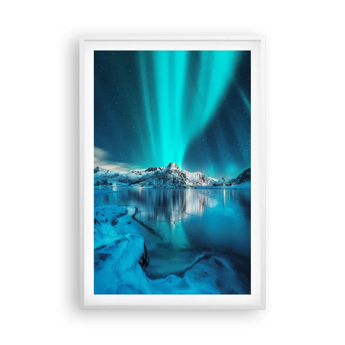 Poster in een witte lijst - lichtnacht - 61x91 cm