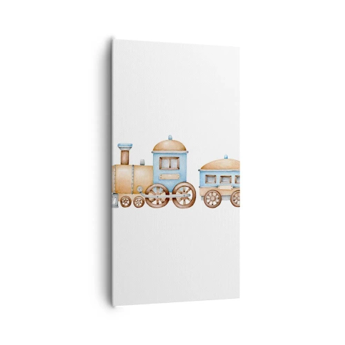 Schilderen op canvas - Hij staat op het station... - 65x120 cm