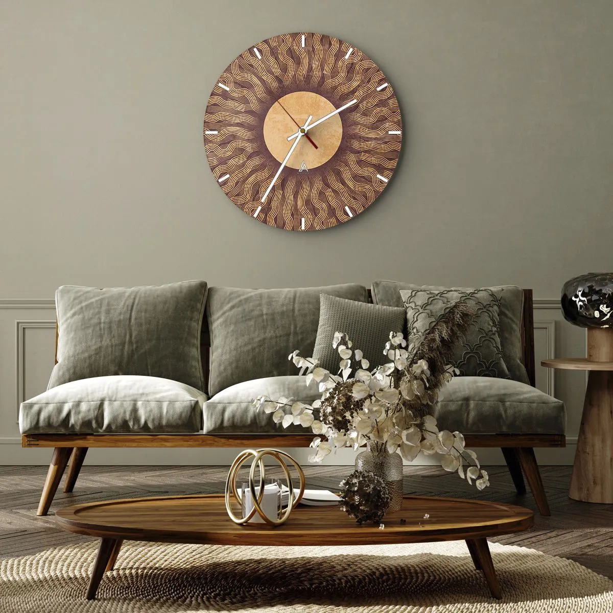 Wandklok - Klok - Zon icoon - 30x30 cm