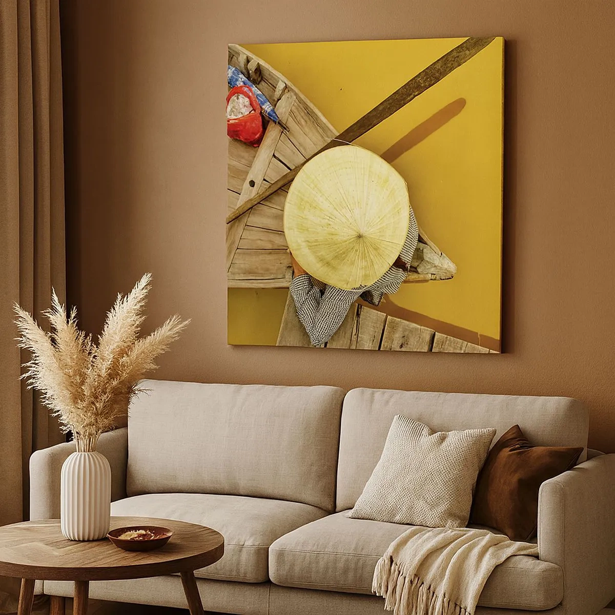 Schilderen op canvas - Het leven op de Gele Rivier - 30x30 cm