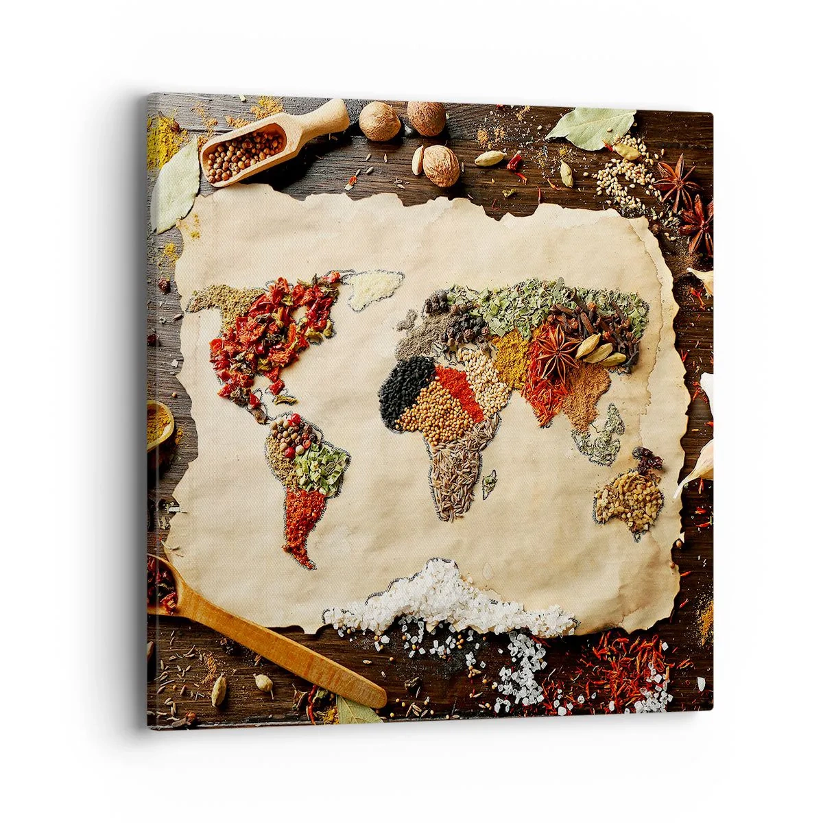 Schilderen op canvas - Alle smaken van de wereld - 40x40 cm