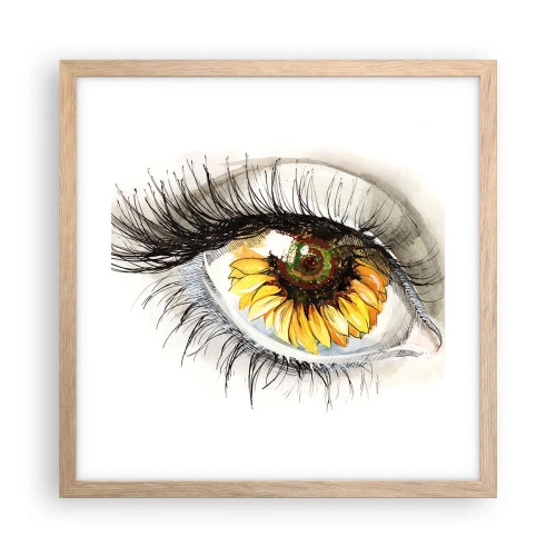 Een poster in een licht eiken lijst - Een look zo warm als de zomer - 40x40 cm