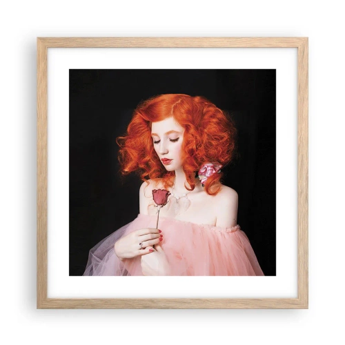 Een poster in een licht eiken lijst - In barokstijl - 40x40 cm