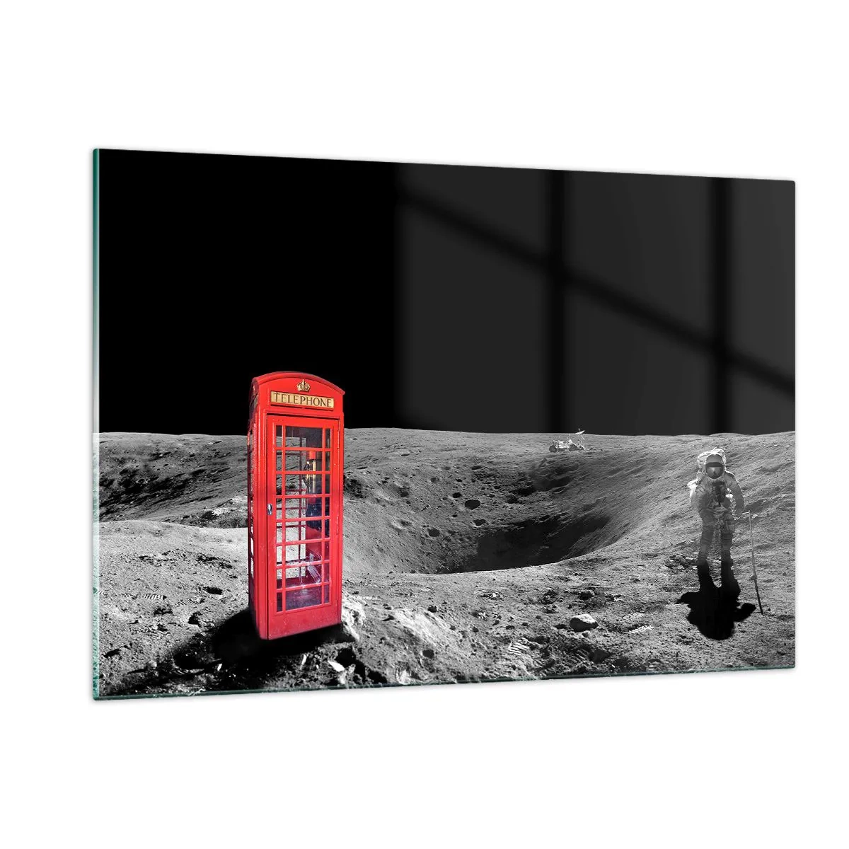 Schilderen op glas - Een kosmische grap - 120x80 cm