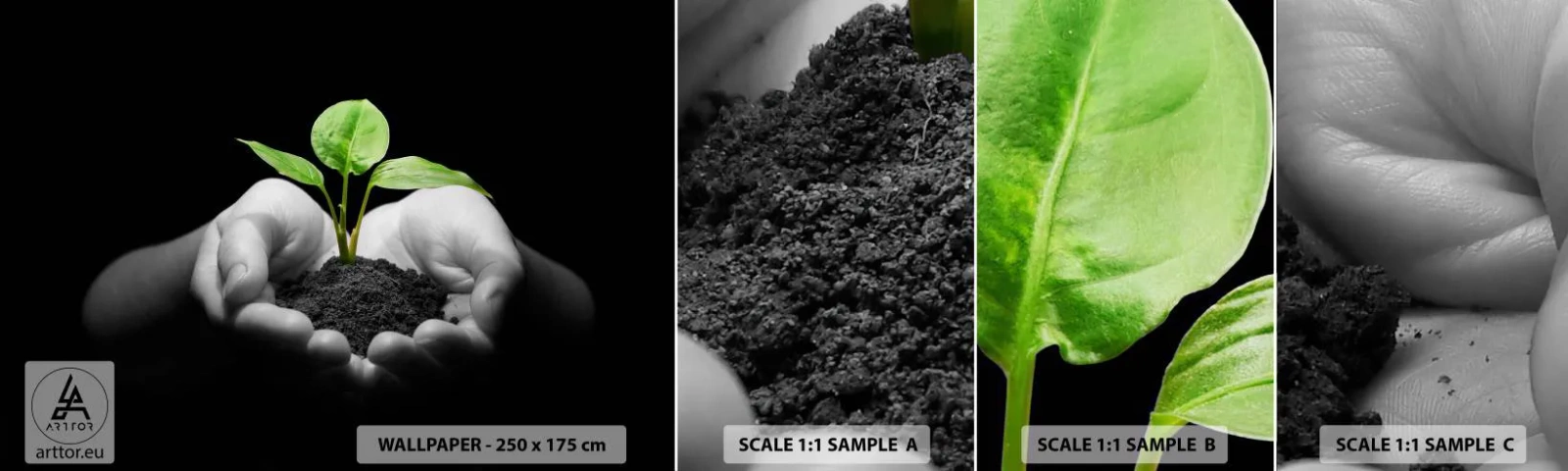 Fotobehang Monster Zelfklevend Deluxe Sticker - Ik hou van de natuur, ik bescherm haar - Natuur, Leven, Plant - 100x30 cm