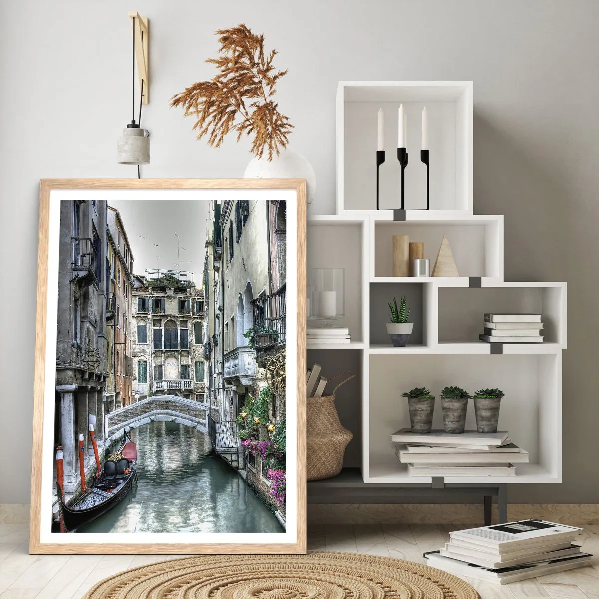 Een poster in een licht eiken lijst - Eeuwenlang in stille reflectie - 40x50 cm