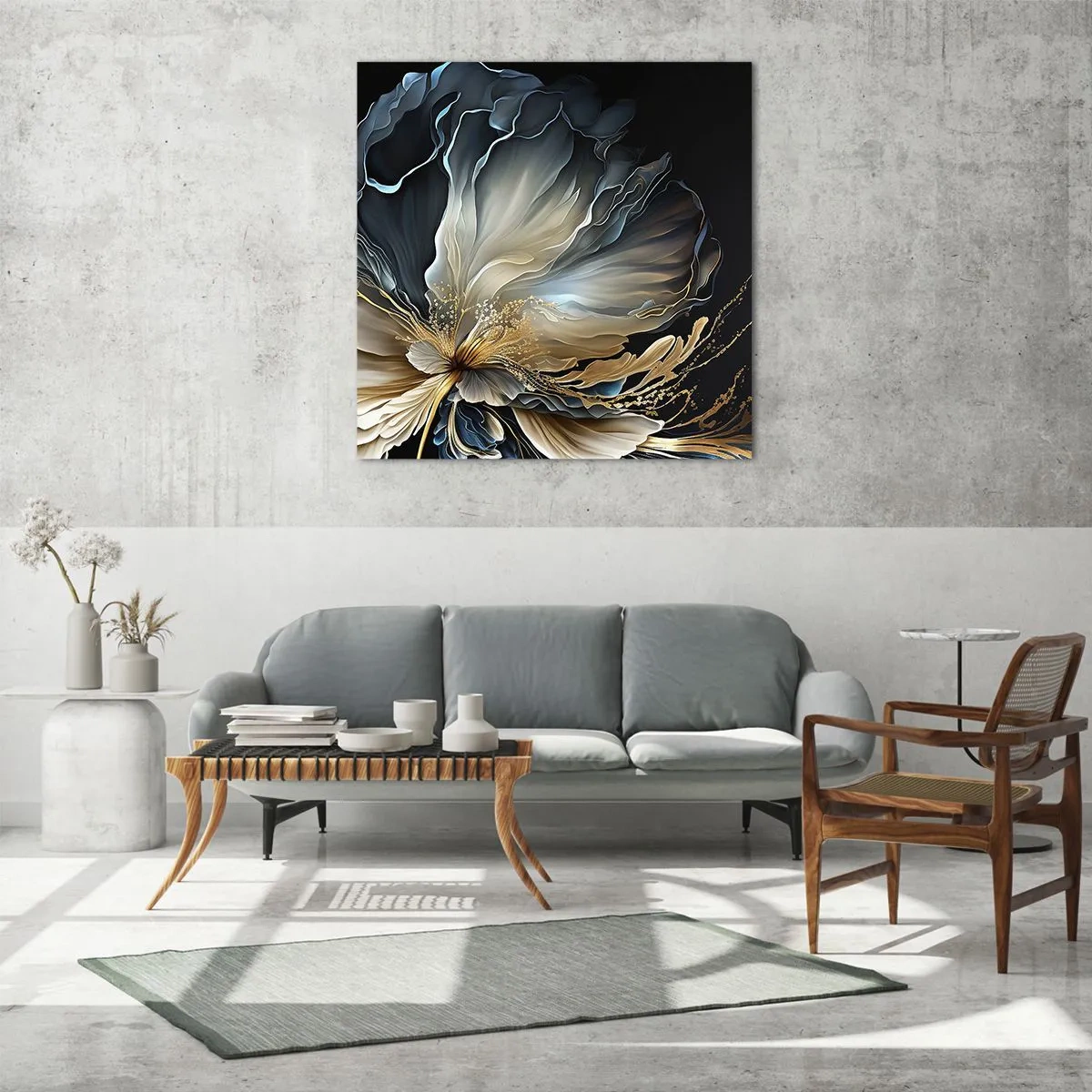 Schilderen op glas - Sprookjesachtige varenbloem - 70x70 cm