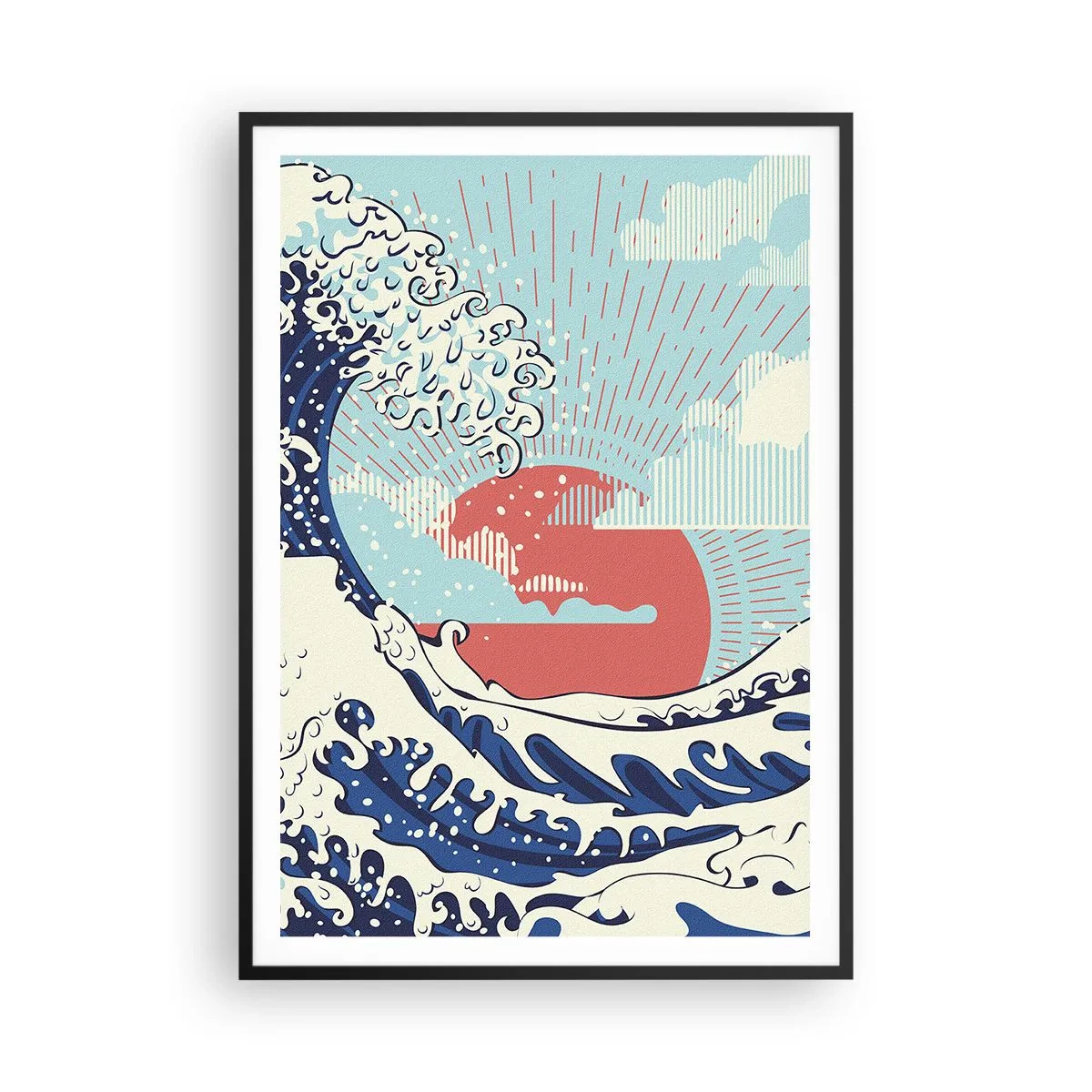 Poster in een zwarte lijst - Van Japanse inspiratie - 70x100 cm