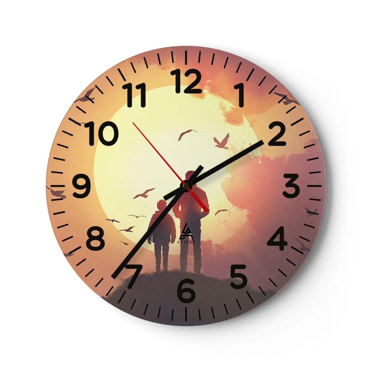 Wandklok - Klok - Oog in oog met de zon - 30x30 cm