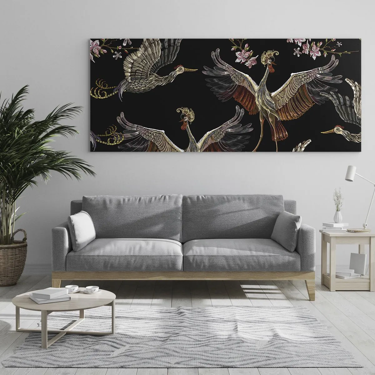 Schilderen op glas - Een sprookjesvogel - 120x50 cm