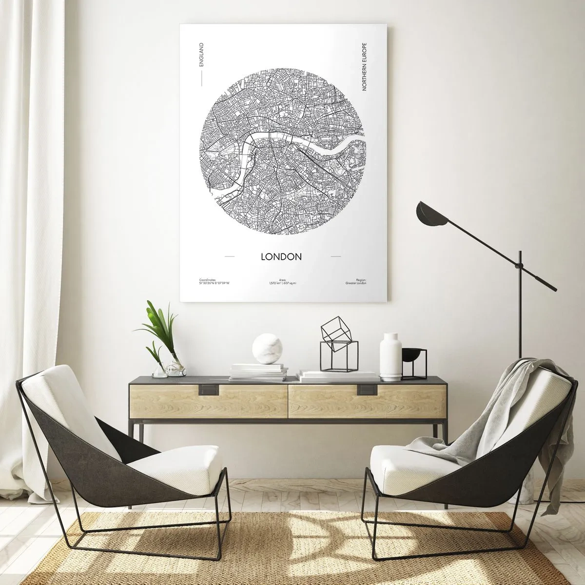 Schilderen op glas - Anatomie van Londen - 50x70 cm