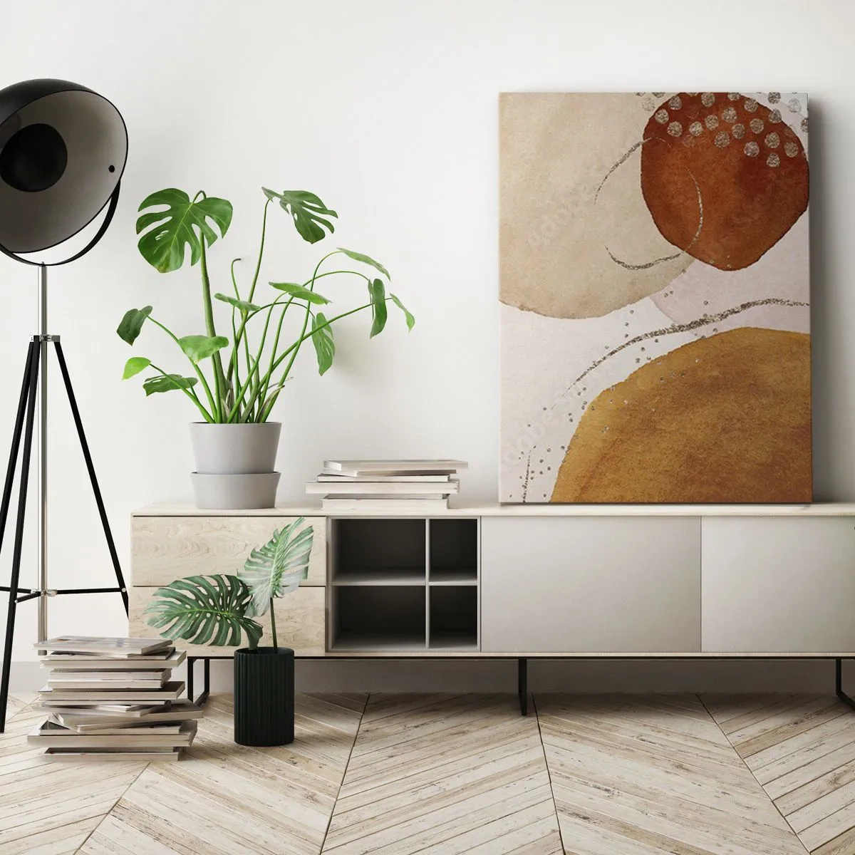 Schilderen op canvas - Rondheid en beweging - 50x70 cm