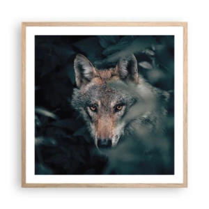 Een poster in een licht eiken lijst - Jager - 60x60 cm