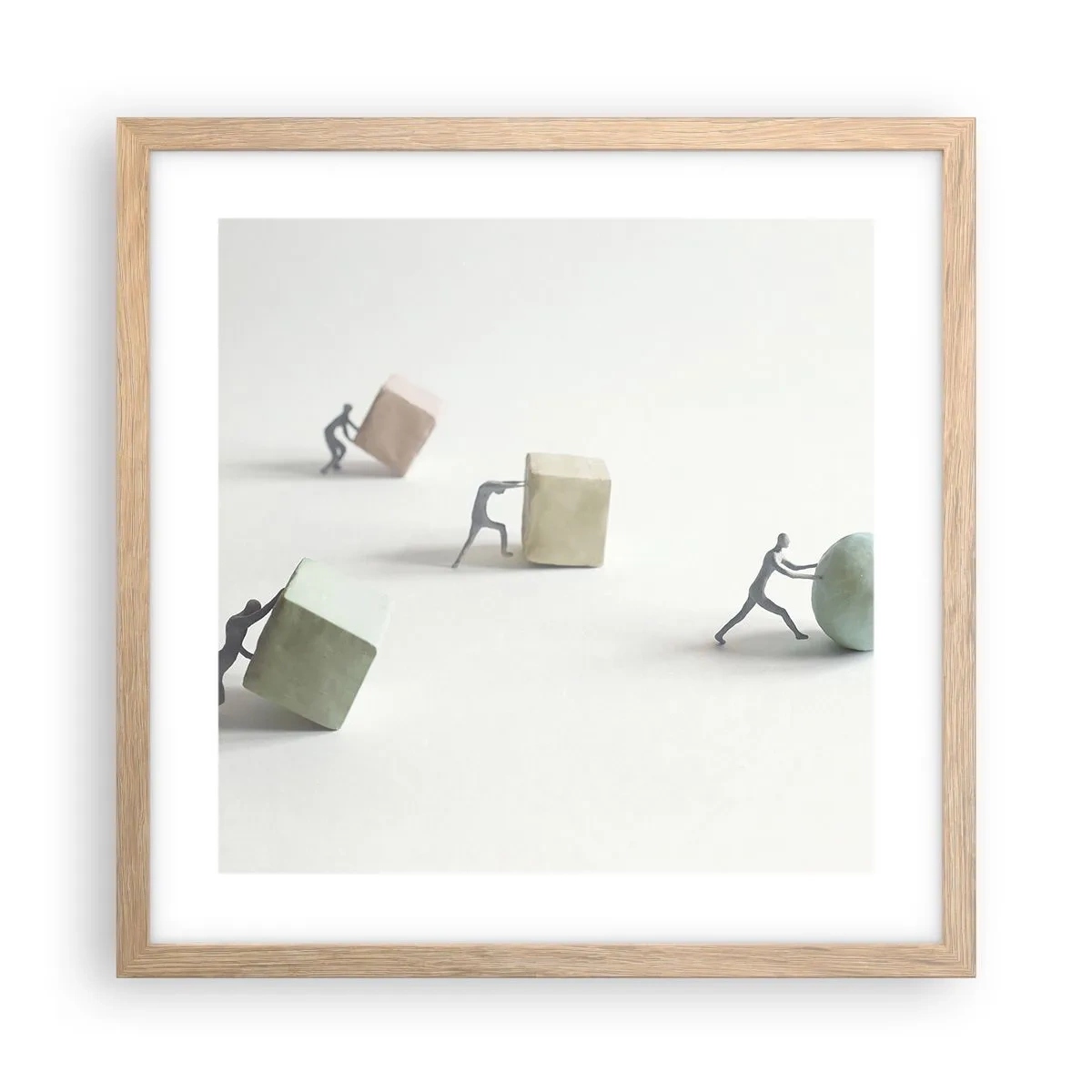 Een poster in een licht eiken lijst - Puur leven - 40x40 cm