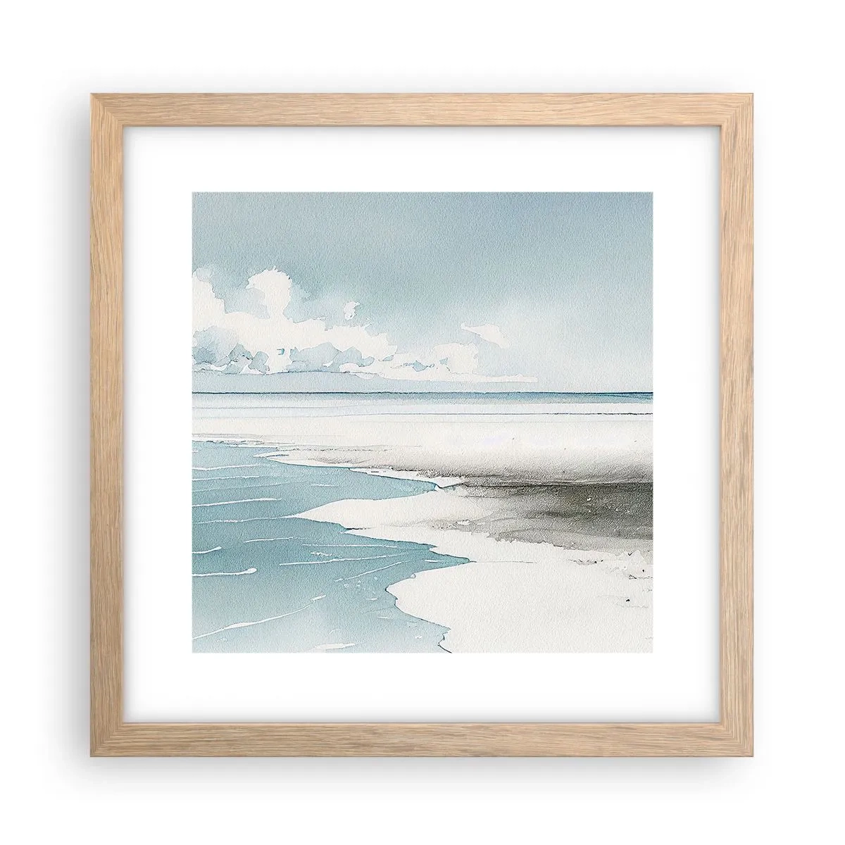 Een poster in een licht eiken lijst - Zachte vloed - 30x30 cm