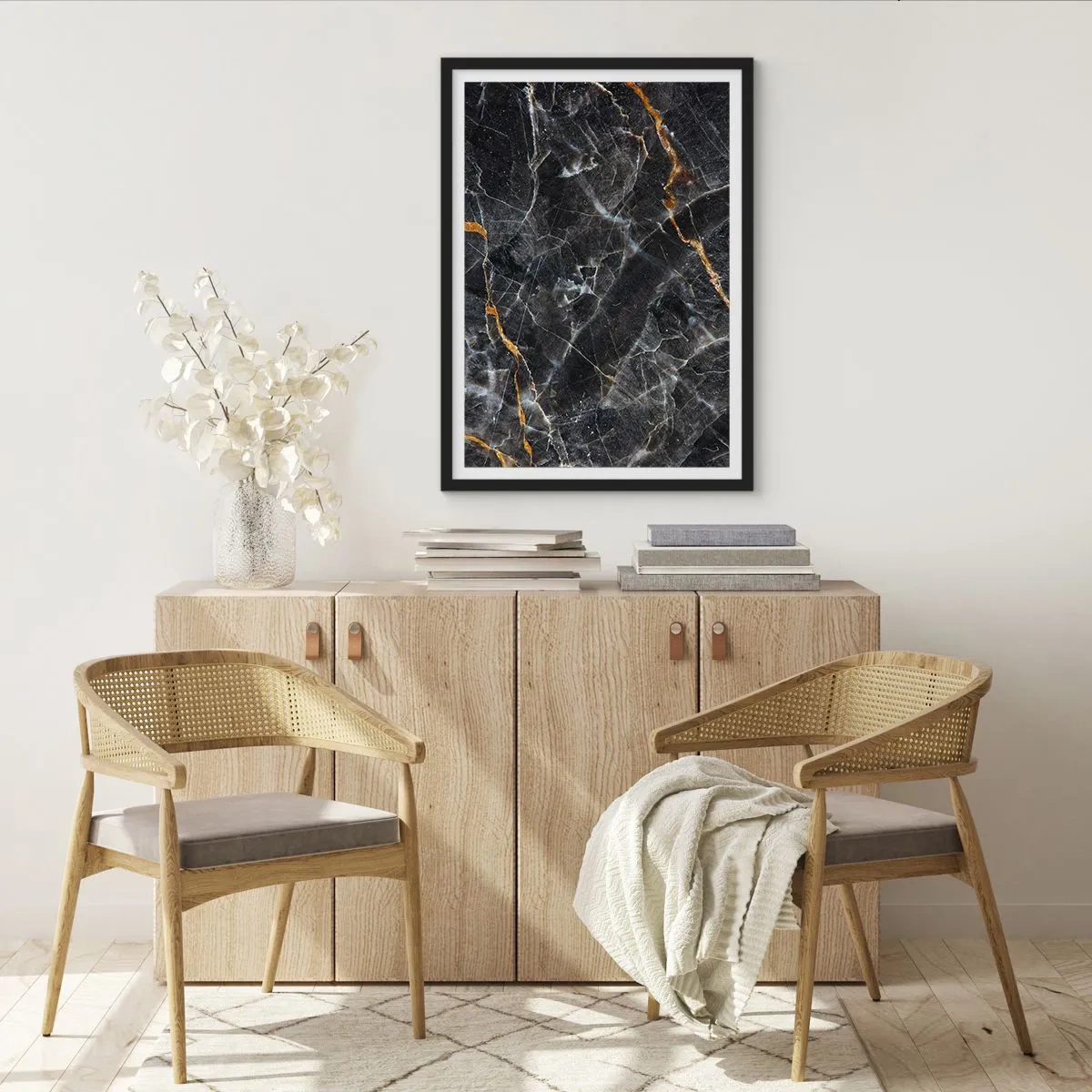 Poster in een zwarte lijst - Het innerlijke leven van de steen - 40x50 cm