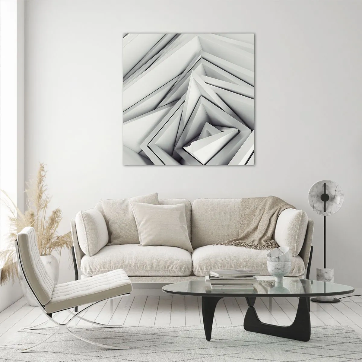 Schilderen op glas - Scherpe hoeken knoppen - 70x70 cm