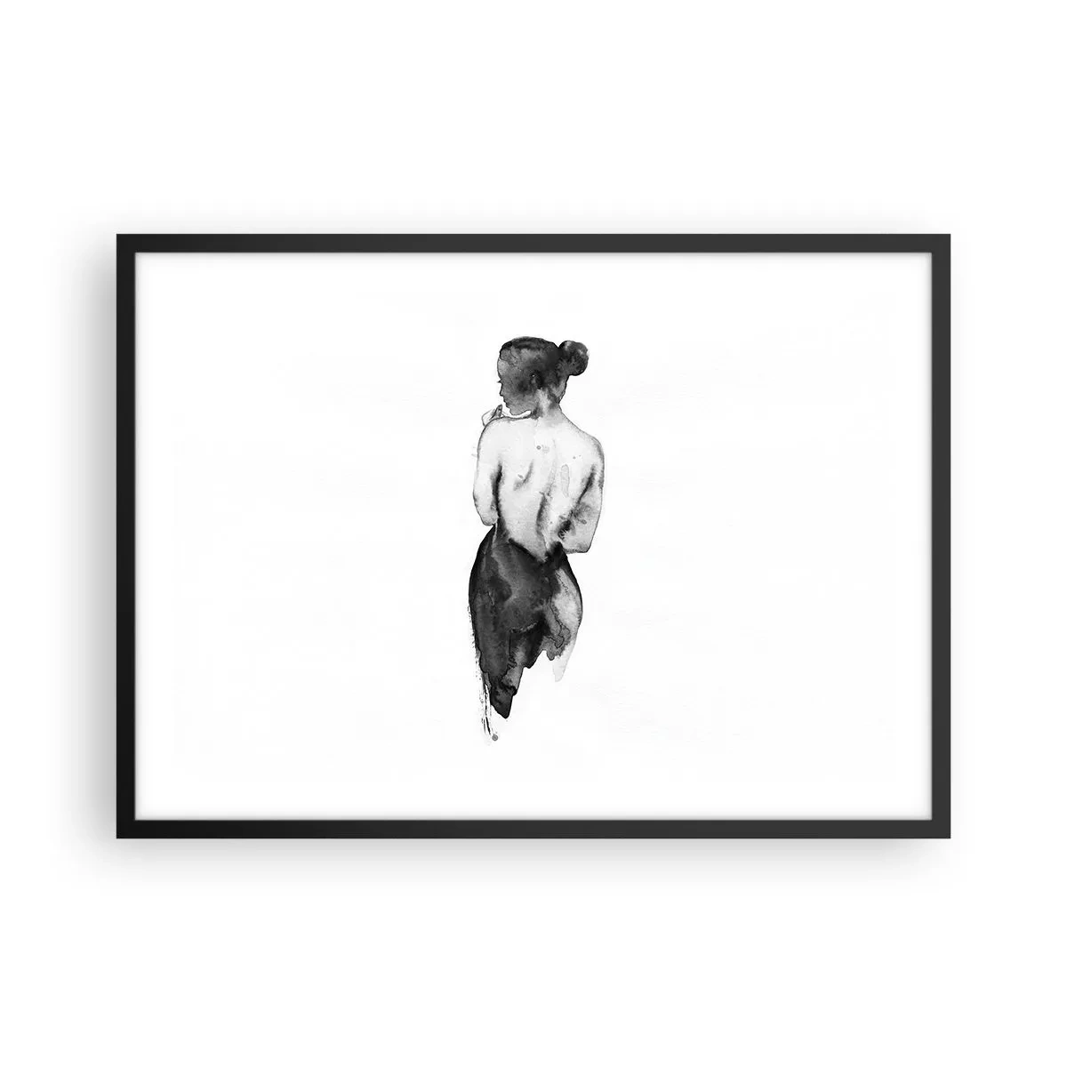 Poster in een zwarte lijst - Bij haar verdwijnt de wereld - 70x50 cm