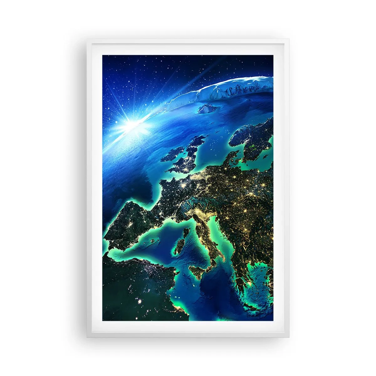 Poster in een witte lijst - Sprankelend Europa - 61x91 cm