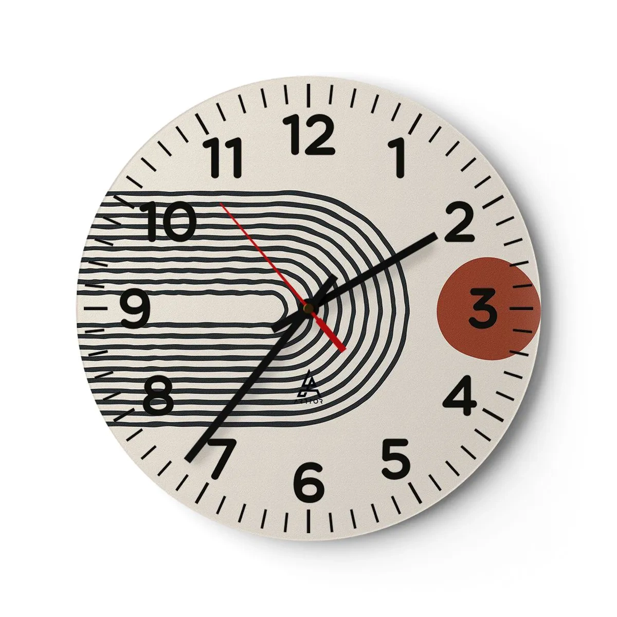 Wandklok - Klok - Magnetisme van vormen en kleuren - 30x30 cm