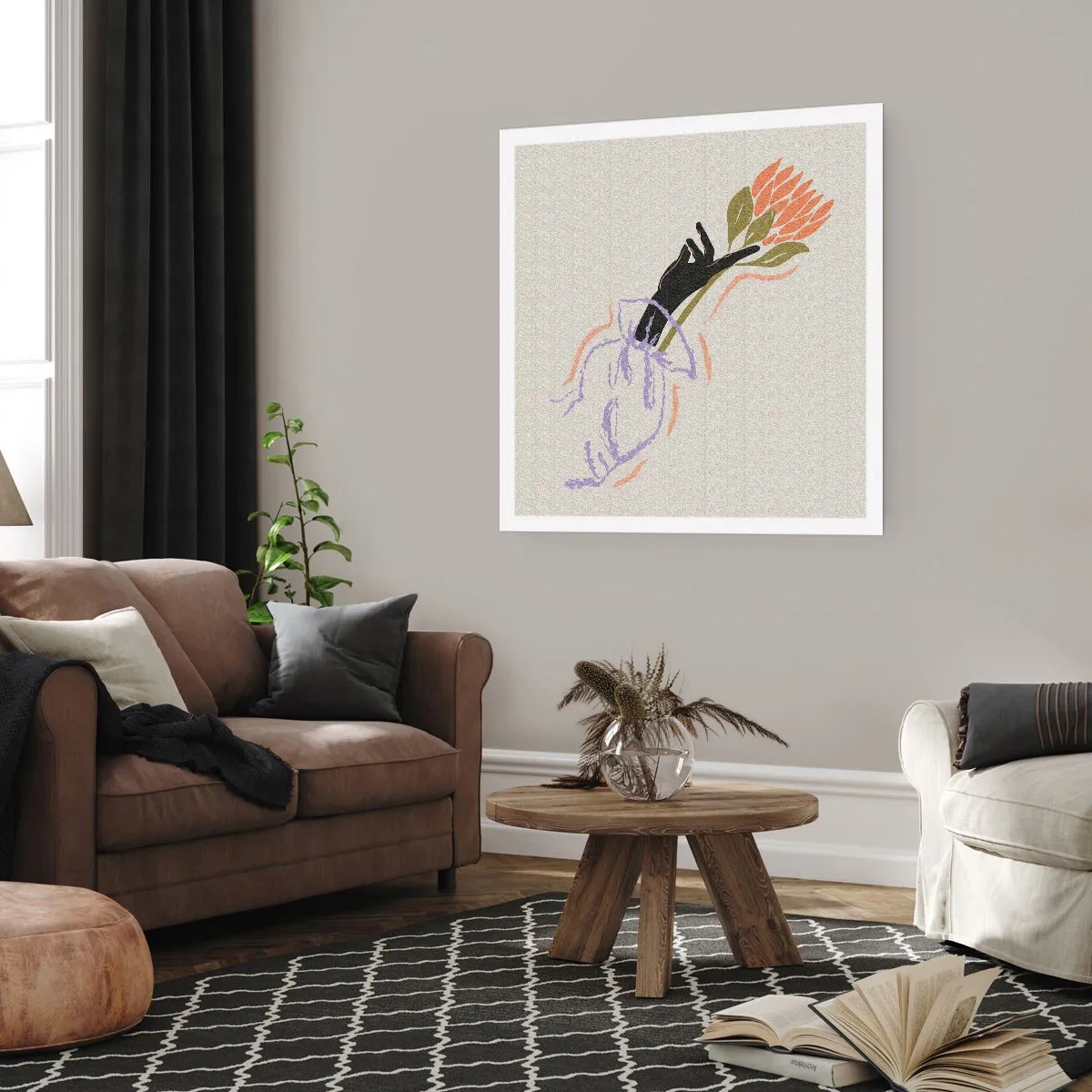 Poster - Zusterlijke aanraking - 50x50 cm