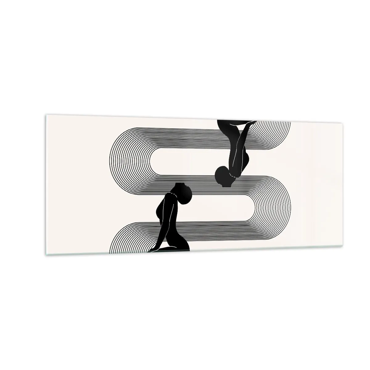 Schilderen op glas - Sensuele symmetrie - 100x40 cm
