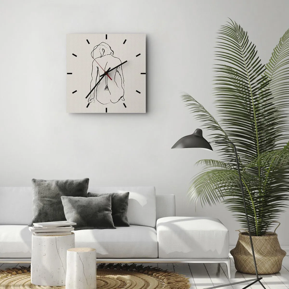 Wandklok - Klok - Naakt meisje - 40x40 cm