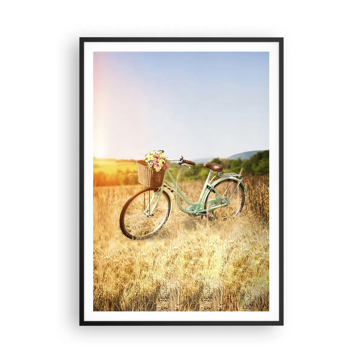 Poster in een zwarte lijst - Ik blijf hier nog even - 70x100 cm