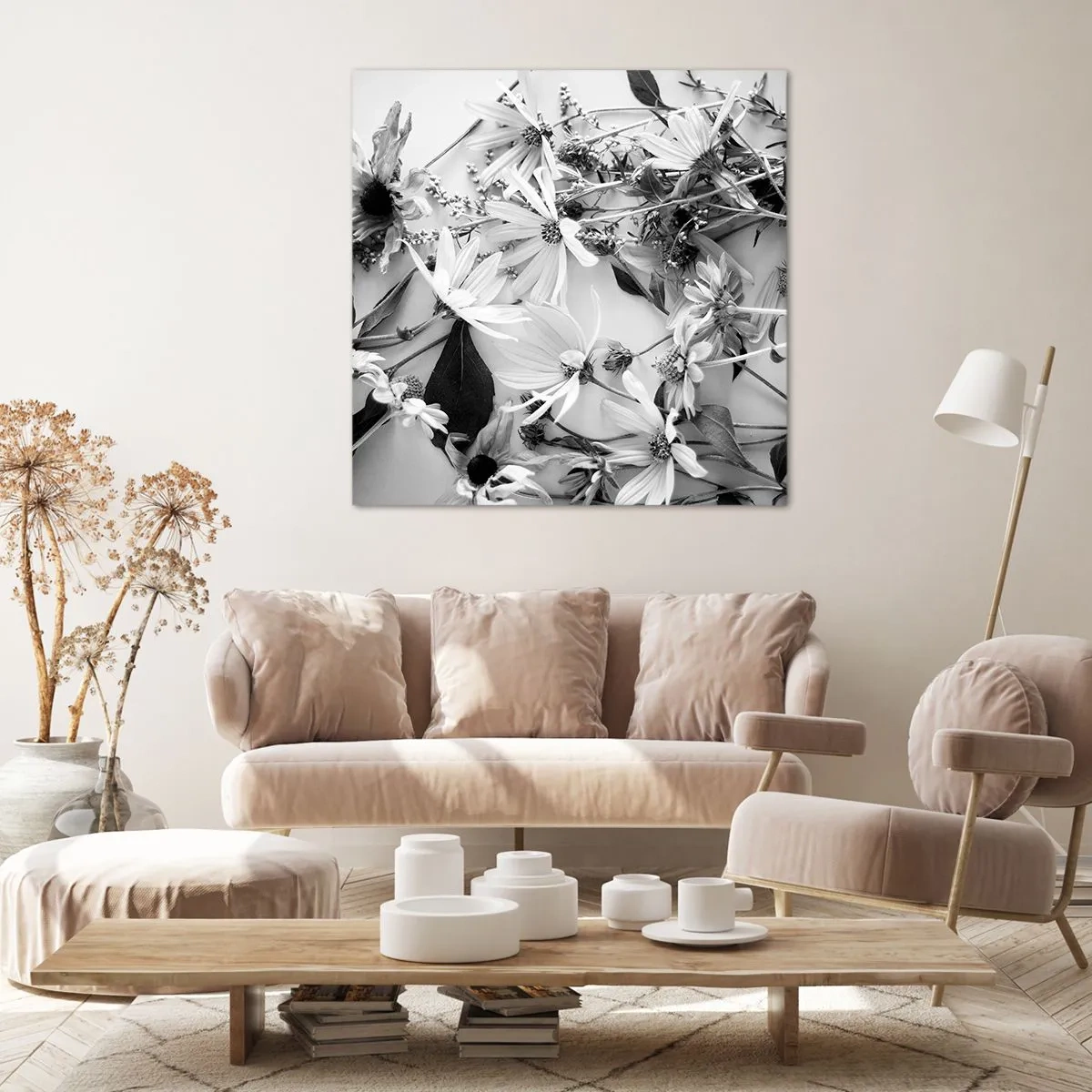 Schilderen op canvas - Niet-boeket bloemen - 50x50 cm