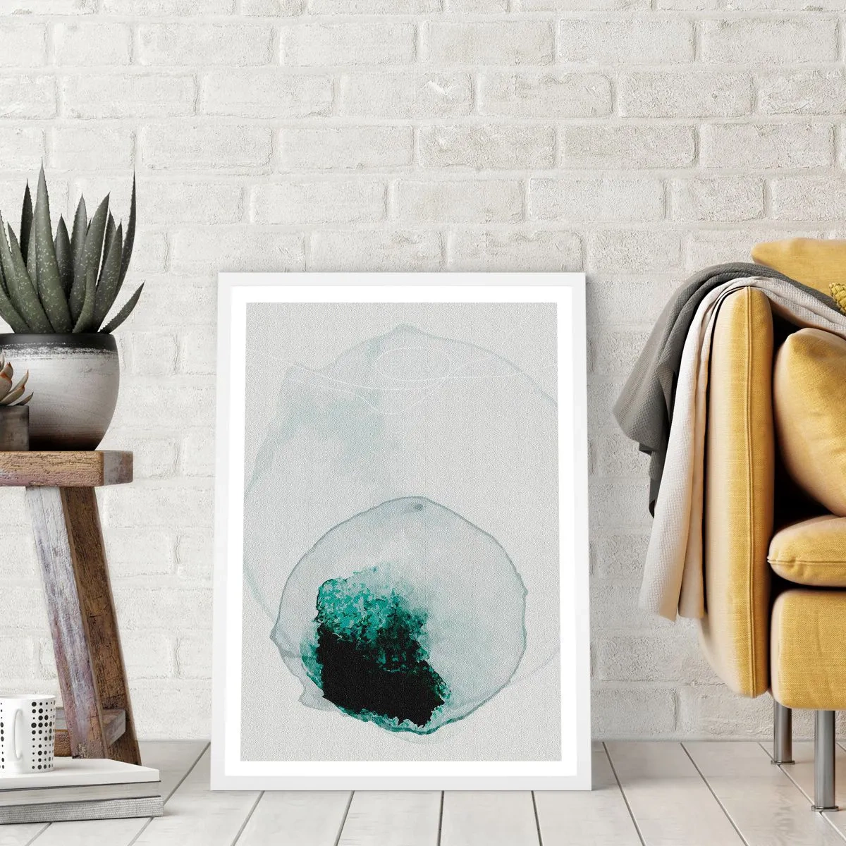 Poster in een witte lijst - In een druppel water - 61x91 cm