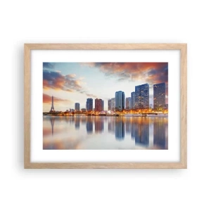 Een poster in een licht eiken lijst - De monumentale rust van Parijs - 40x30 cm
