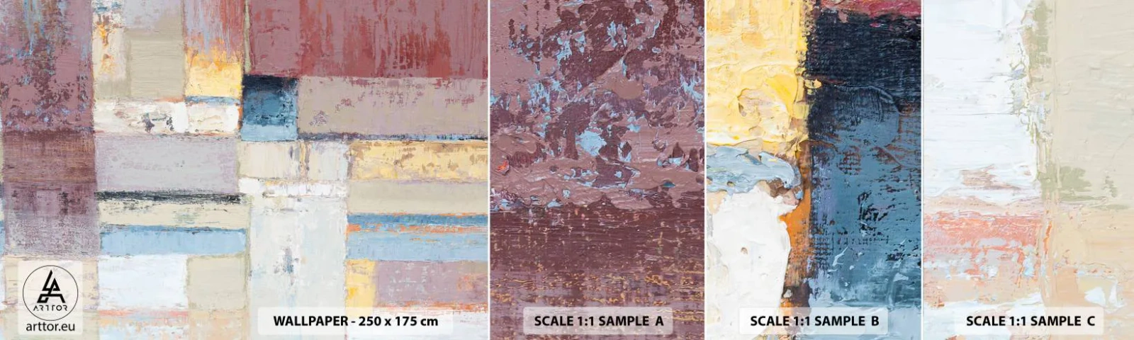 Fotobehang Staaltje Standard Eco - De rust van geometrie - Abstractie, Pastel, Minimalistisch - 100x30 cm