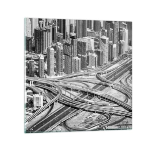 Schilderen op glas - Dubai - de onmogelijke stad - 30x30 cm