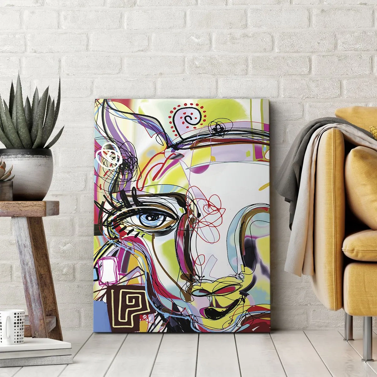 Schilderen op canvas - De rijkdom van het middelbare schooldiploma van de kat - 70x100 cm