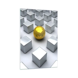 Schilderen op glas - Waarom ik? Geometrische compositie - 70x100 cm