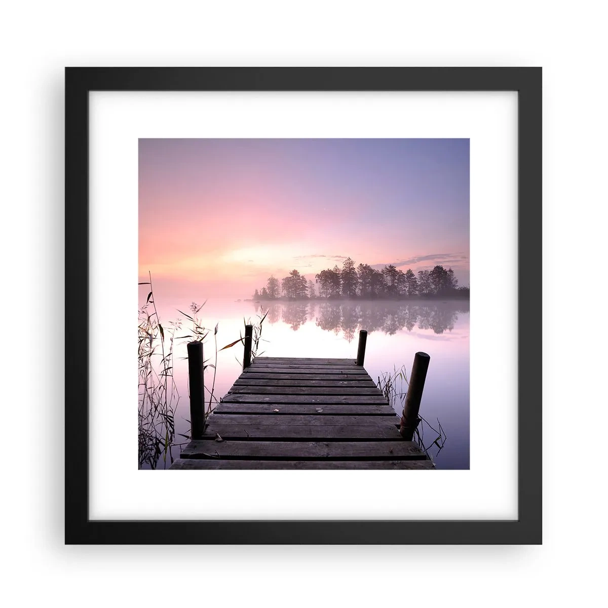 Poster in een zwarte lijst - Van de lila mist... - 30x30 cm