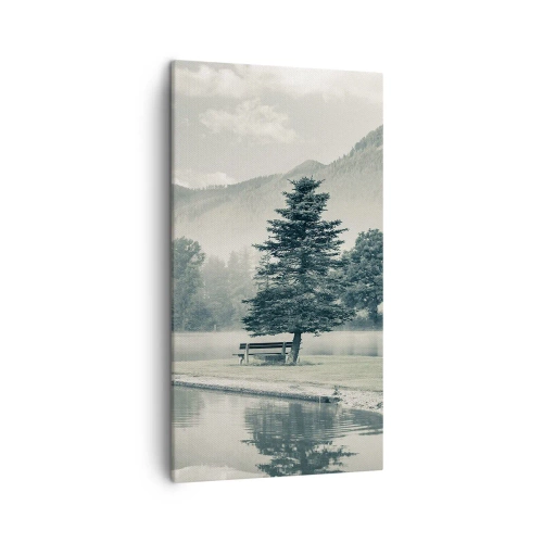 Schilderen op canvas - Het meer slaapt nog - 45x80 cm