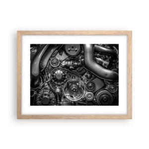 Een poster in een licht eiken lijst - De poëzie van mechanica - 40x30 cm